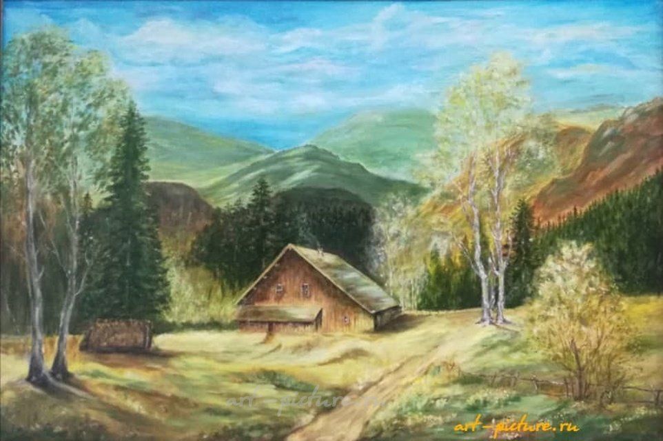 на опушке холст, масло