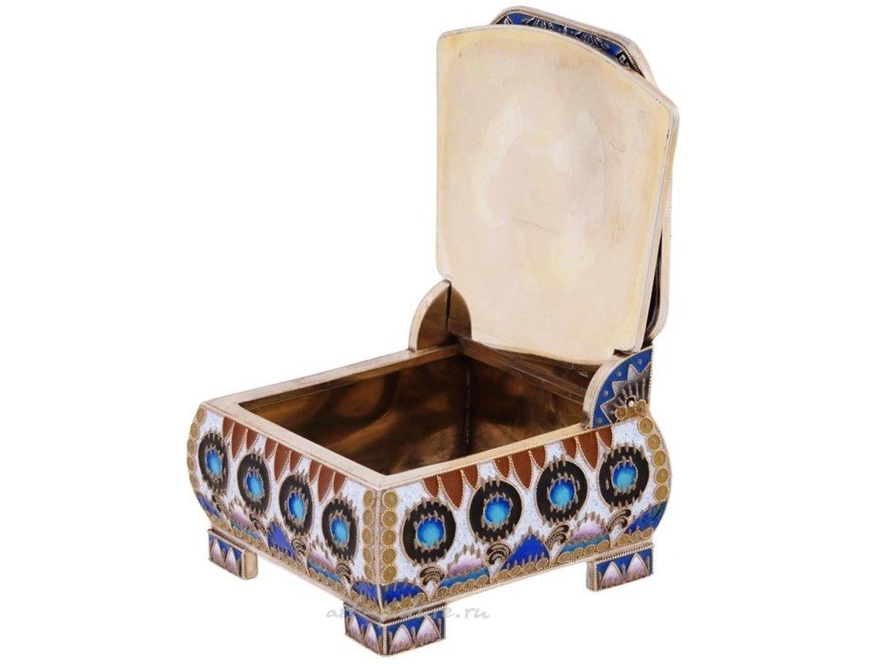 Russian silver , RUSSIAN 84 GILT SILVER ENAMEL SALT CELLAR THRONE