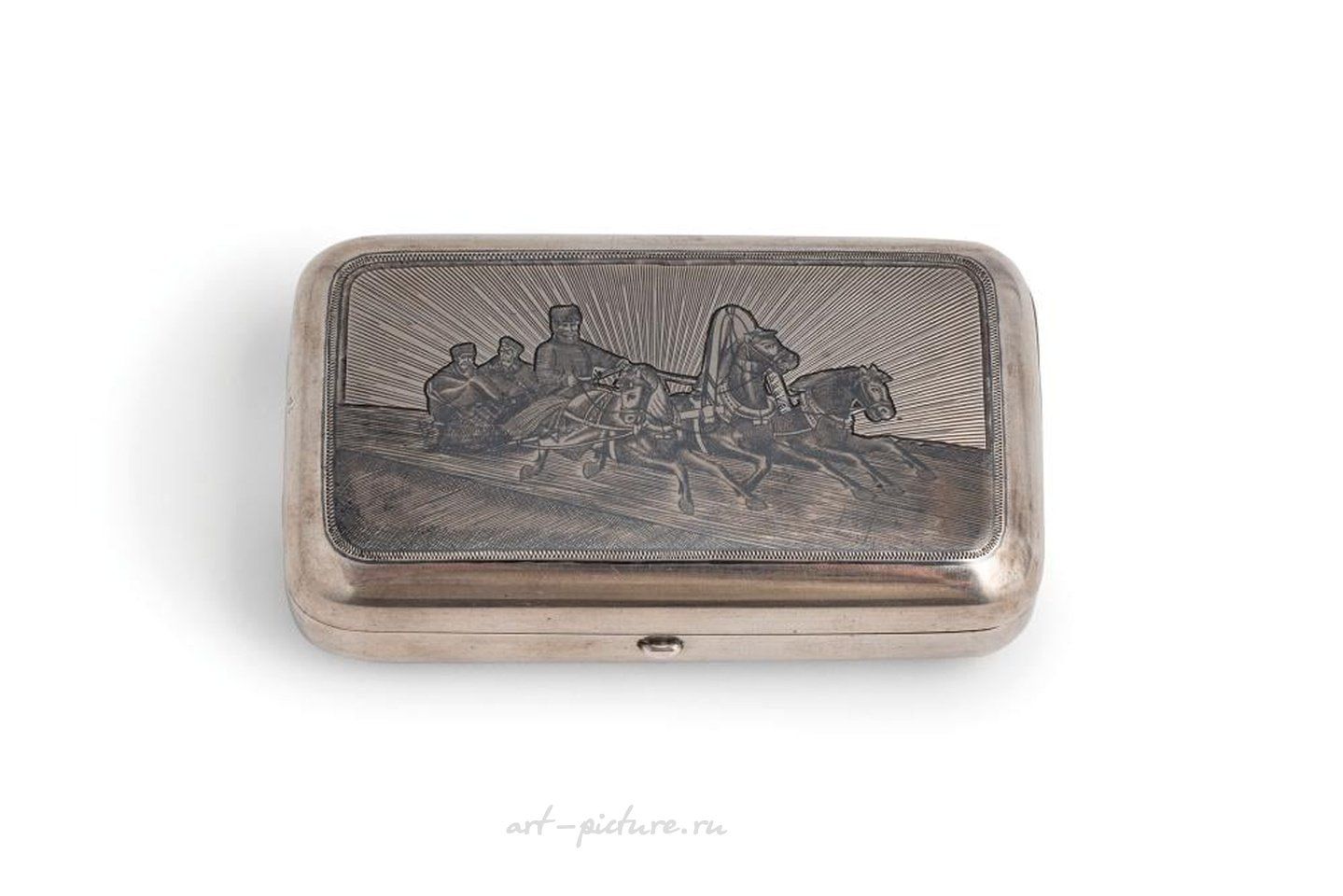 Russian silver , SILVER AND NIELLO TOBACCO BOX, MOSCOW, 1884, JEWELER A. YEGAR...