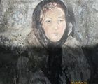 купить Девушка в платке. Бумага, акварель. 52 х 60 см.