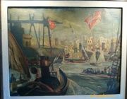 Порт в черном море масло холст 
