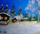 купить Зима масло холст ДВП 
