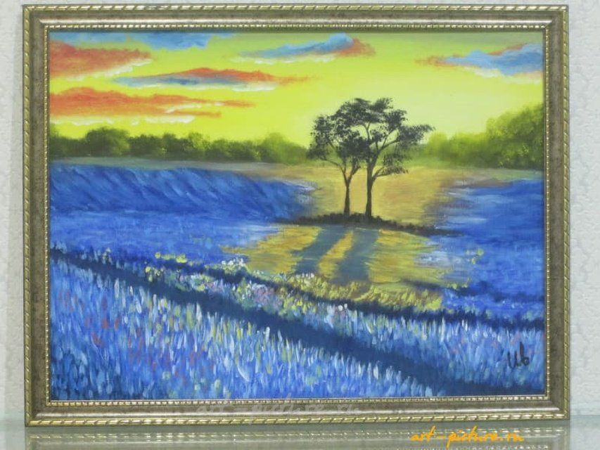 Лавандовое поле холст, масло