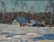 Лазурь. Картон, масло. 19 х 25 см