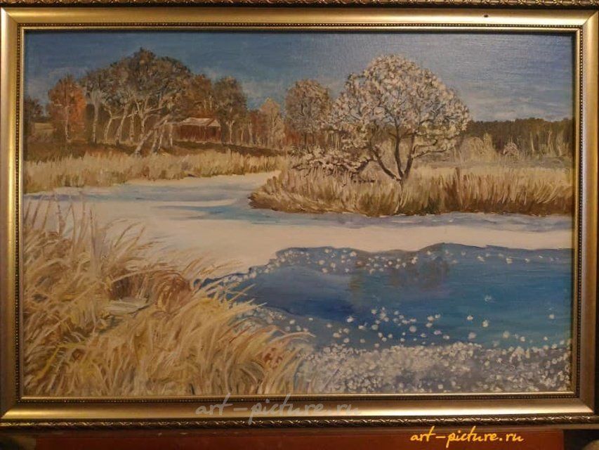 Февраль-март масло, холст на картоне
