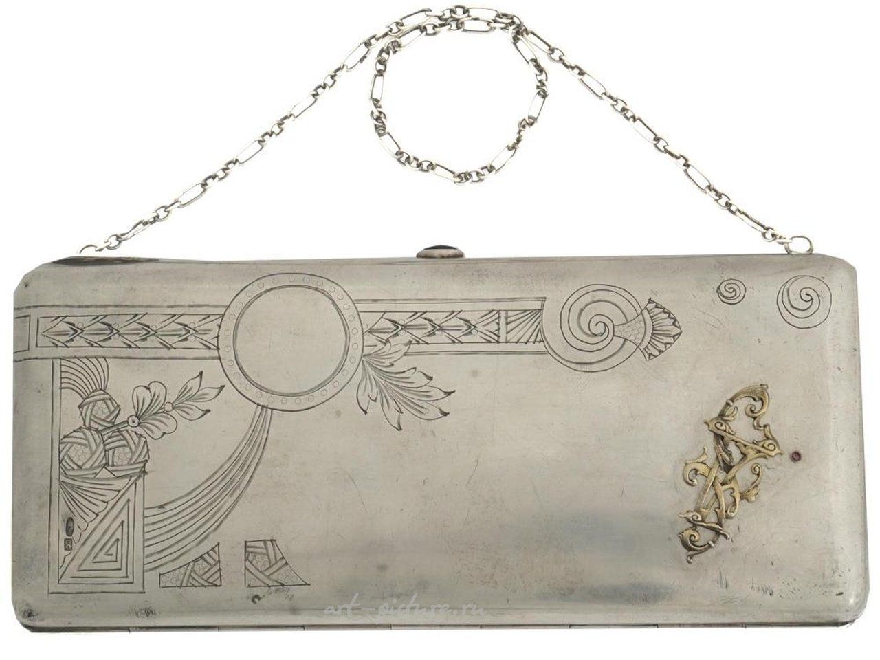Russian silver , ANTIQUE RUSSIAN SILVER CLUTCH BAG BY S. FROLOV