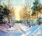 Статуэтка Зимнее солнце масло,холст