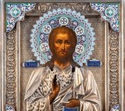 Икона святого Иоанна Предтечи с серебряно-золоченым оформлением