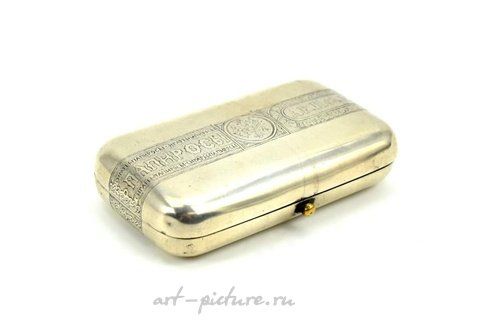 Русское серебро, Антикварный русский серебряный сигаретный кейс с ниелло