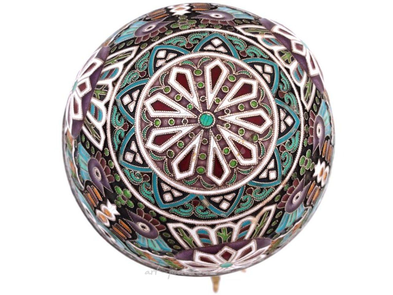 Russian silver , RUSSIAN GILT SILVER ENAMEL AMETHYST EGG CASKET