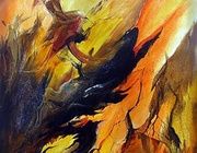 Языки пламени масло,холст