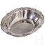 Silver, foil-curved oval bowl. Distinctly raised...