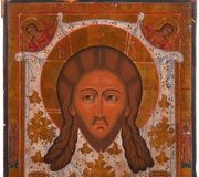 Икона "Мандилион" русская, Гуслицы, 19 век