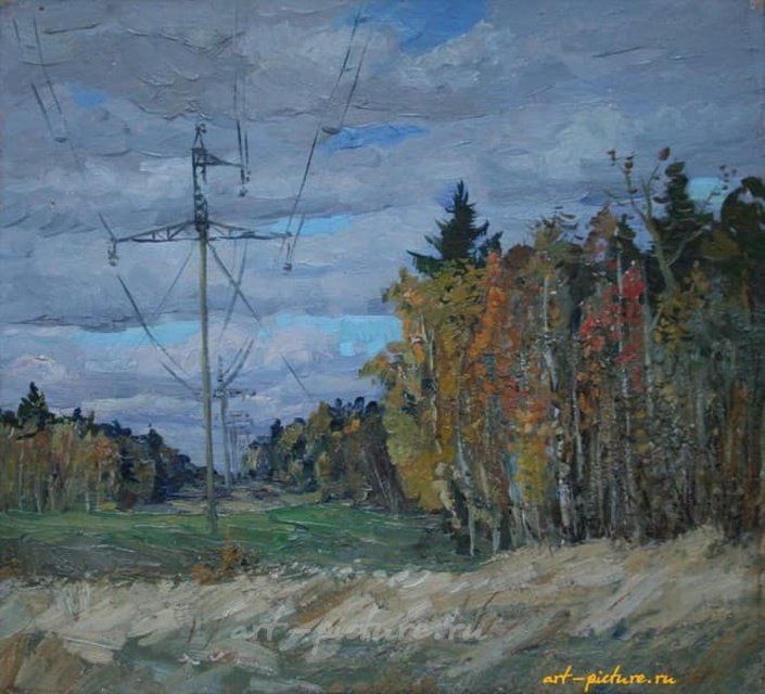 Просека. Картон, масло. 46 х 50 см