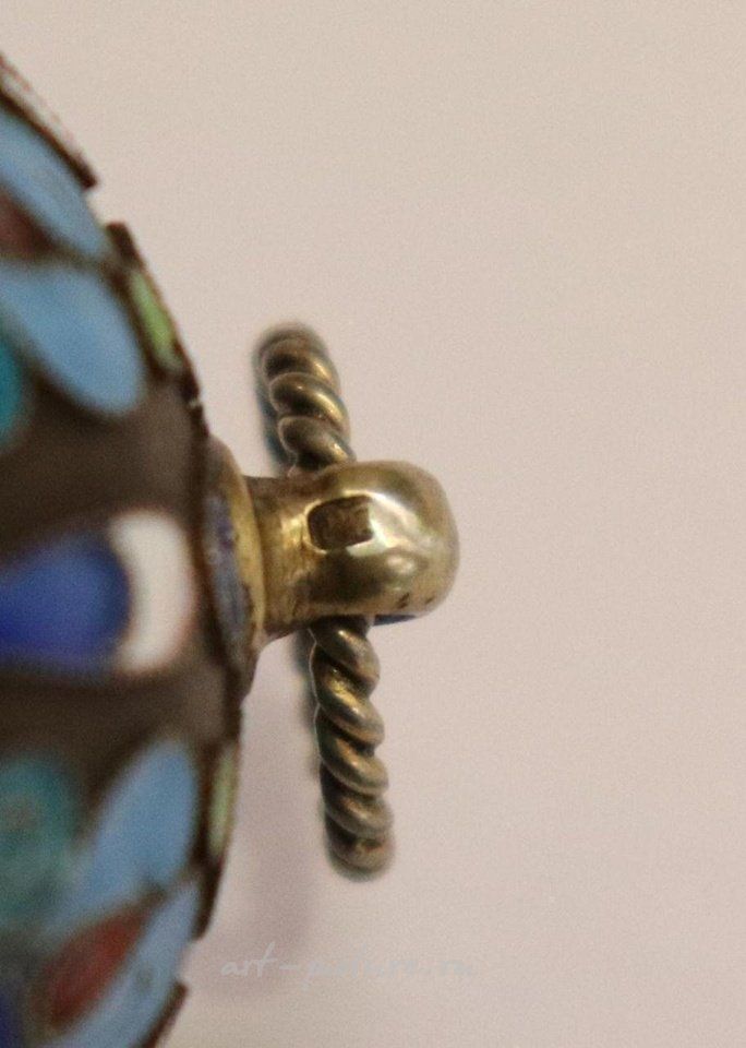 Русское серебро , Императорское русское серебряное яйцо с голубой эмалью