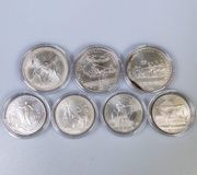 Монеты СССР. Комплект из 5 монет Московской Олимпиады 1980 года + медали...
