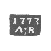 Клеймо неизвестного пробирного мастера Суздаля - инициалы "Л-В" - 1773 г.