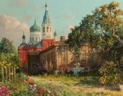 В наш городок приходит осень... масло, холст 