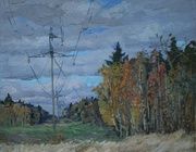 Просека. Картон, масло. 46 х 50 см
