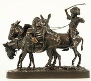 Скульптурная композиция "Грузинский мальчик с ослами".