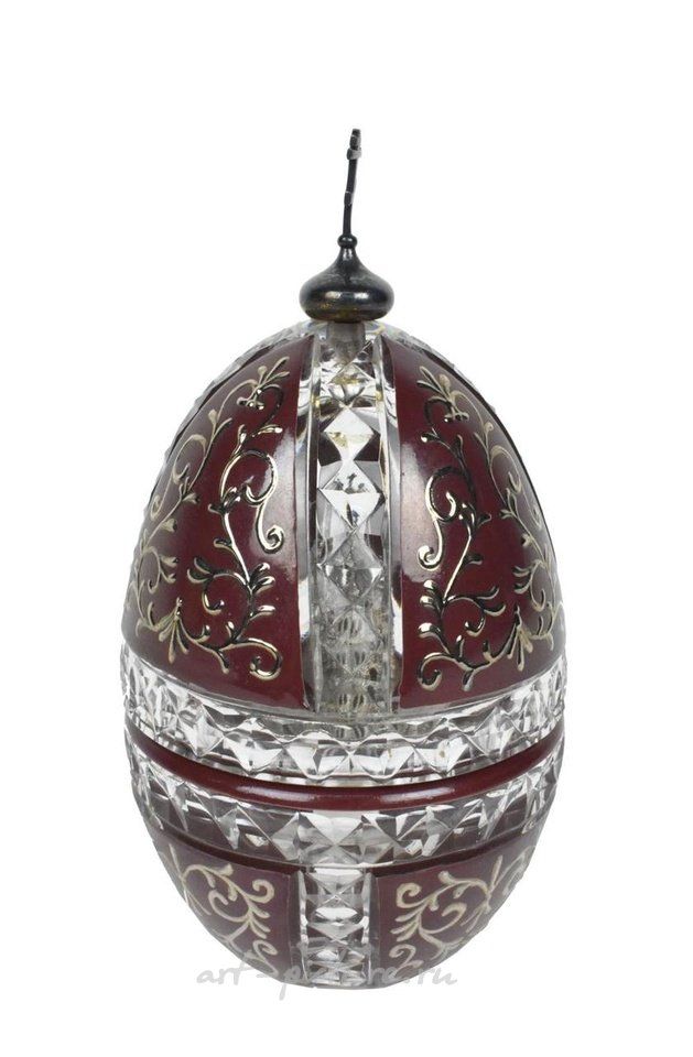 Russian silver , THEO FABERGE CRYSTAL & STERLING EGG, ST. VLADIMIR
