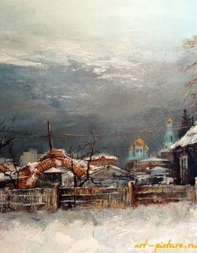 купить Вид со двора масло,холст