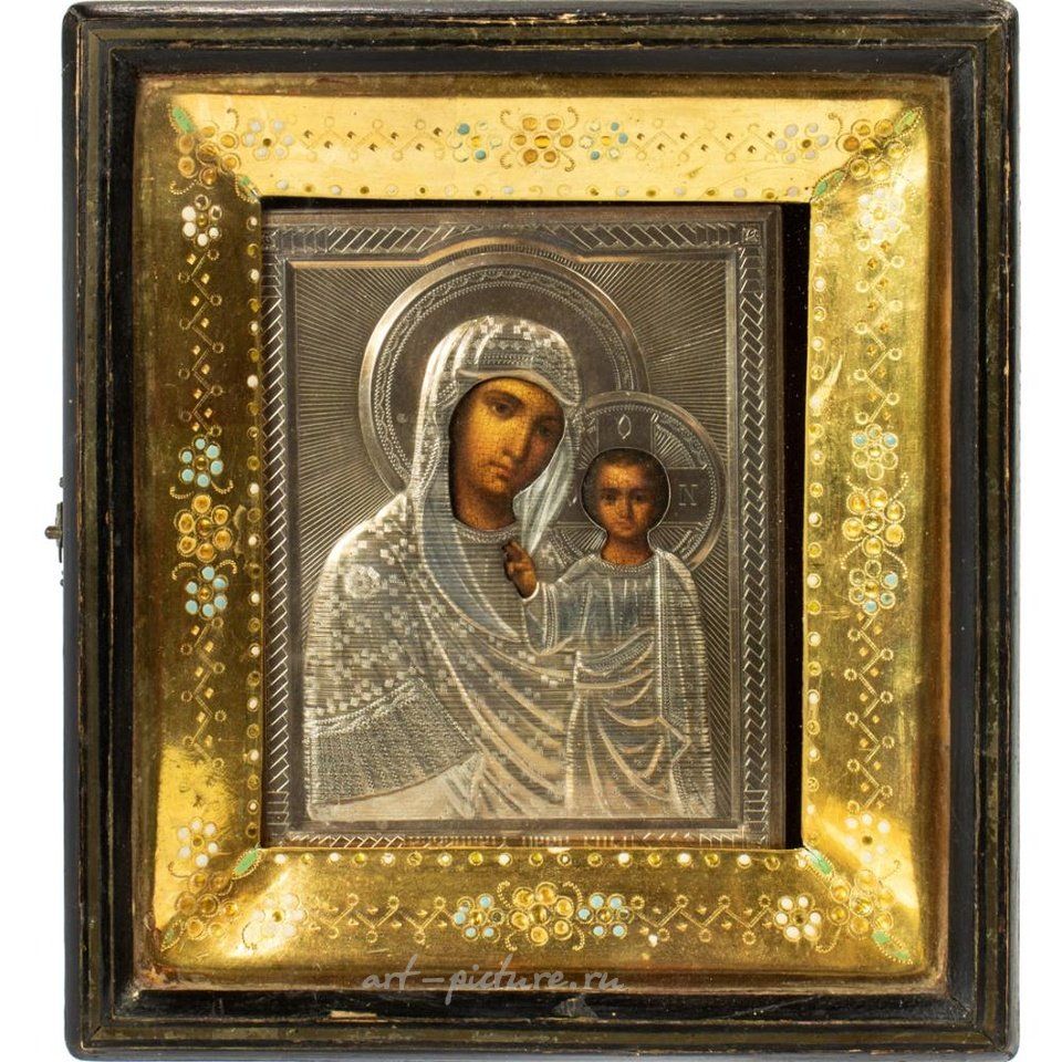 Русское серебро , Русская серебряная икона с окладом