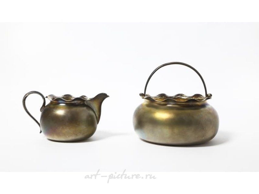 Серебряные сахарница и молочник. Россия, 1899-1908 гг.