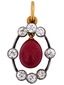 RUSSIAN SILVER GOLD EGG SHAPED PURPURIN PENDANT