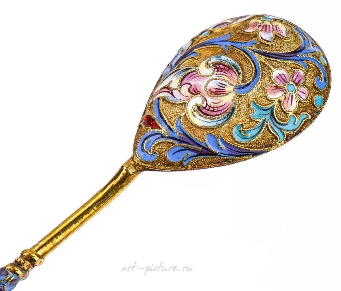 Русское серебро , Русская серебряная ложка с эмалью