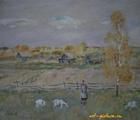Статуэтка Теплая осень. Холст, мас…