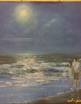 купить Дама с быком холст масло 