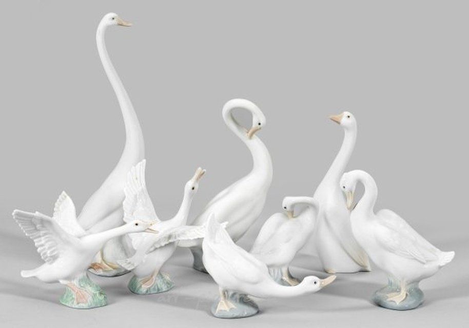 Фарфоровые фигурки лебедей из Испании: коллекция Lladro/Nao