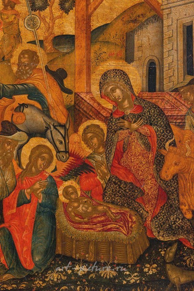 Russian silver , VENETO-CRETESE ICON DEPICTING THE ADORATION OF THE MAGI AND THE ...