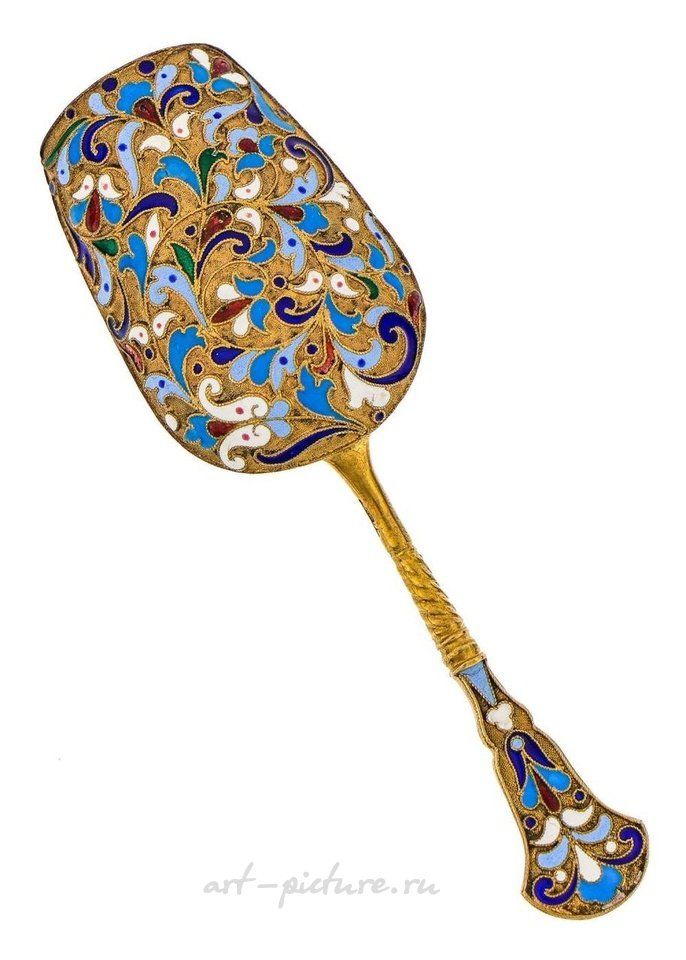 Русское серебро , Русская серебряная лопата с эмалью