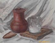 Натюрморт с молоком холст, масло 