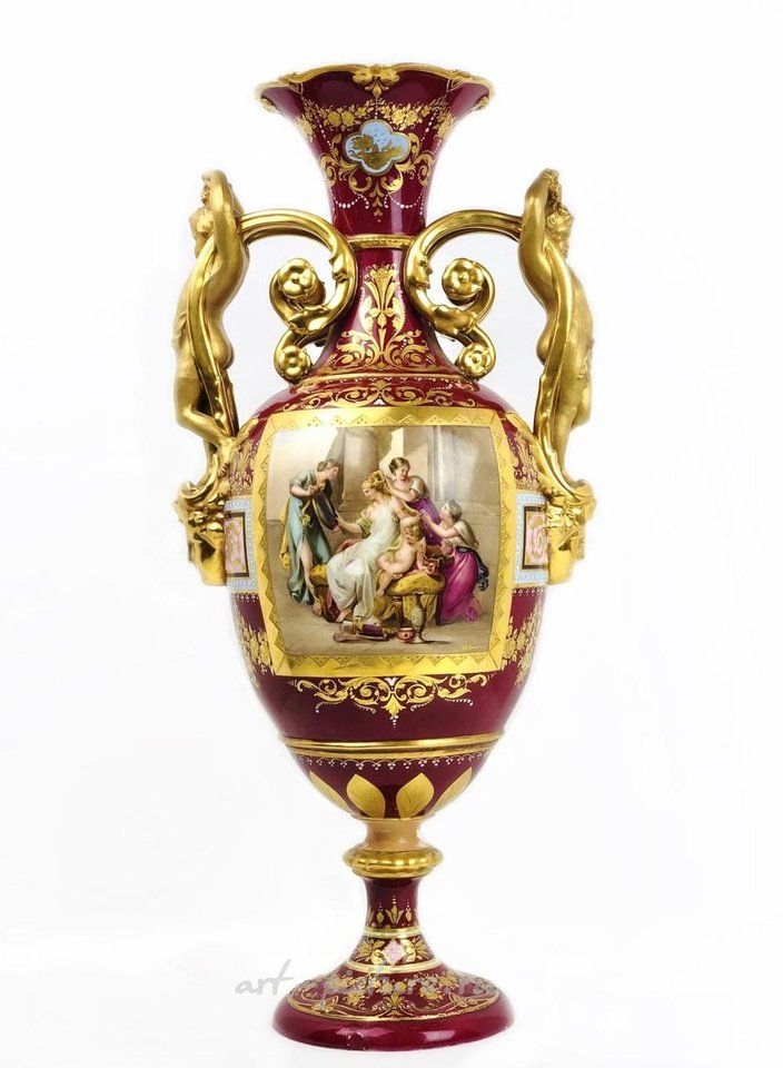 Royal Vienna , Красивая ручная роспись на королевской вазе из Вены