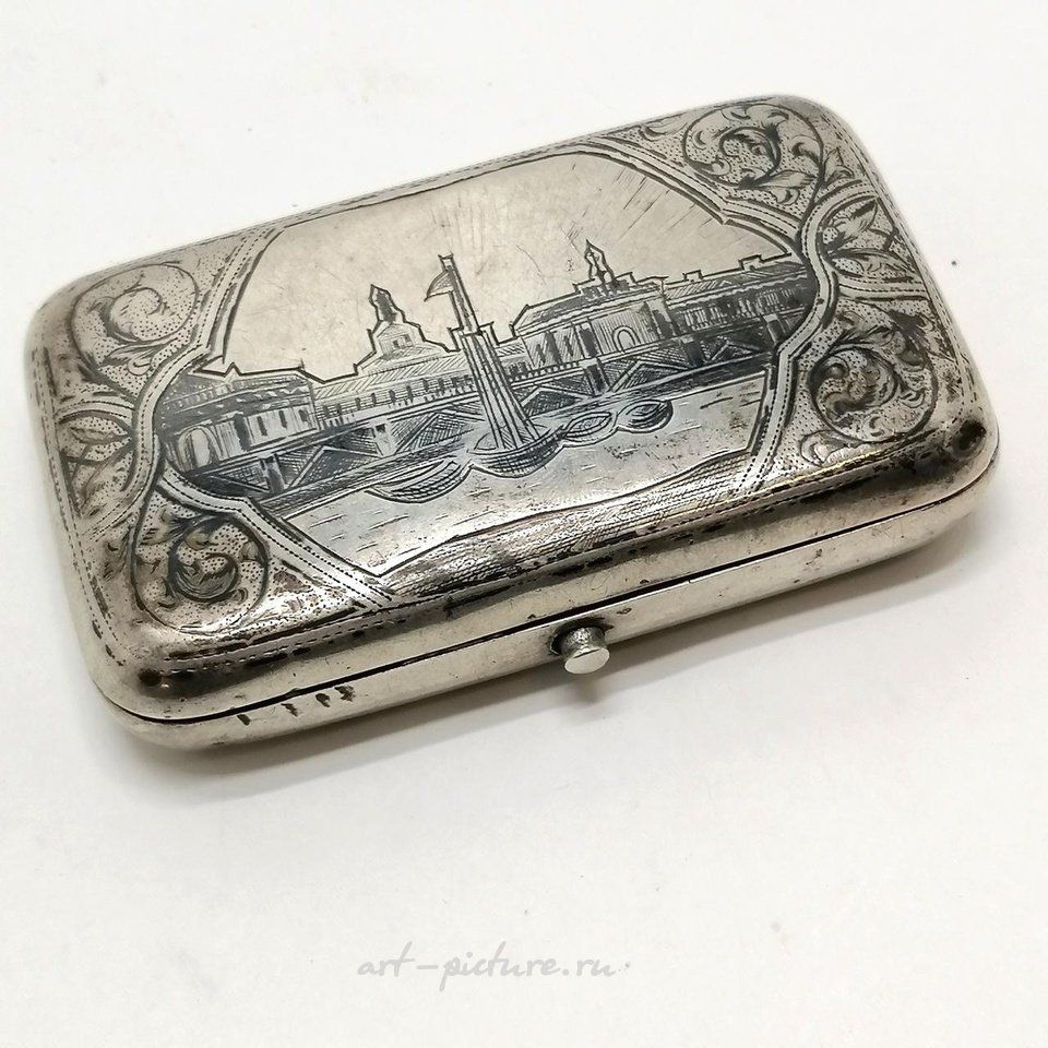 Русское серебро , Антикварная русская серебряная шкатулка