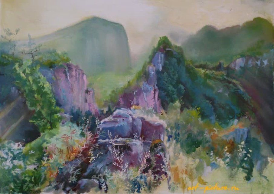 Китай горы масло холст