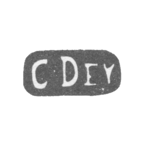 Клеймо мастера Дей Кристофер - Рига - инициалы "CDev" - 1729-1748 гг.