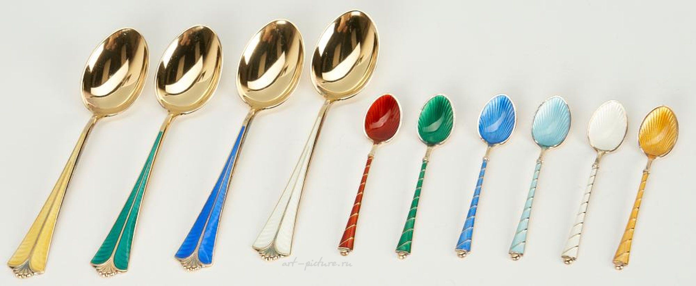 Russian silver , 6 pcs. Assorted Sterling Silver, including David-Andersen Enameled &...
