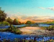 Васильковое поле масло,холст