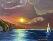 Картина "Утес" маслом на холсте,стиль импрессионизм масло, холст 