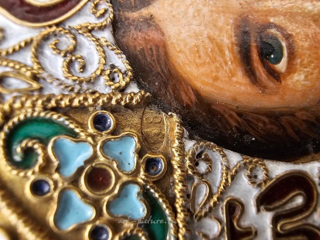 Русское серебро , Антикварная русская икона Христос Пантократор 19 век