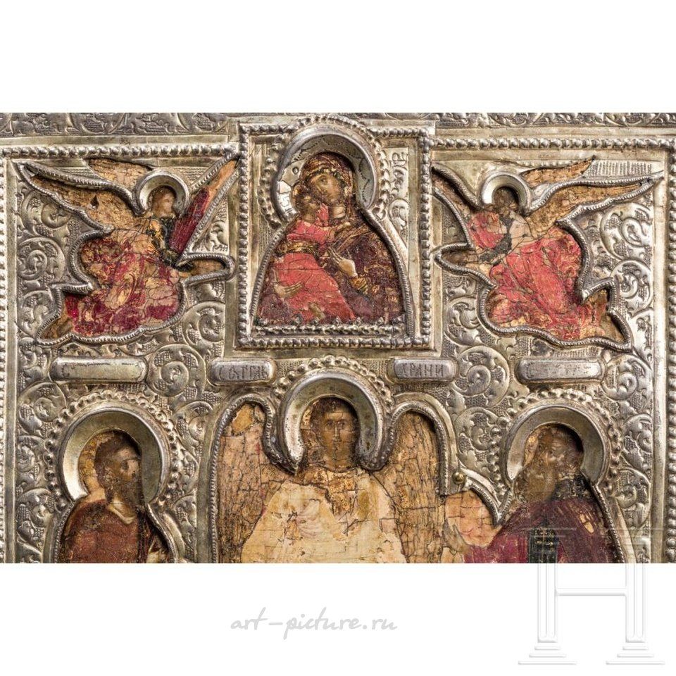 Русское серебро , Русская икона праздника с ризой, XIX век