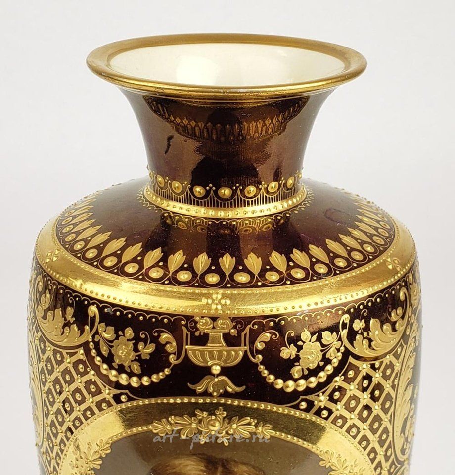 Royal Vienna Porcelain , 19th C. Royal Vienna Vase Signed