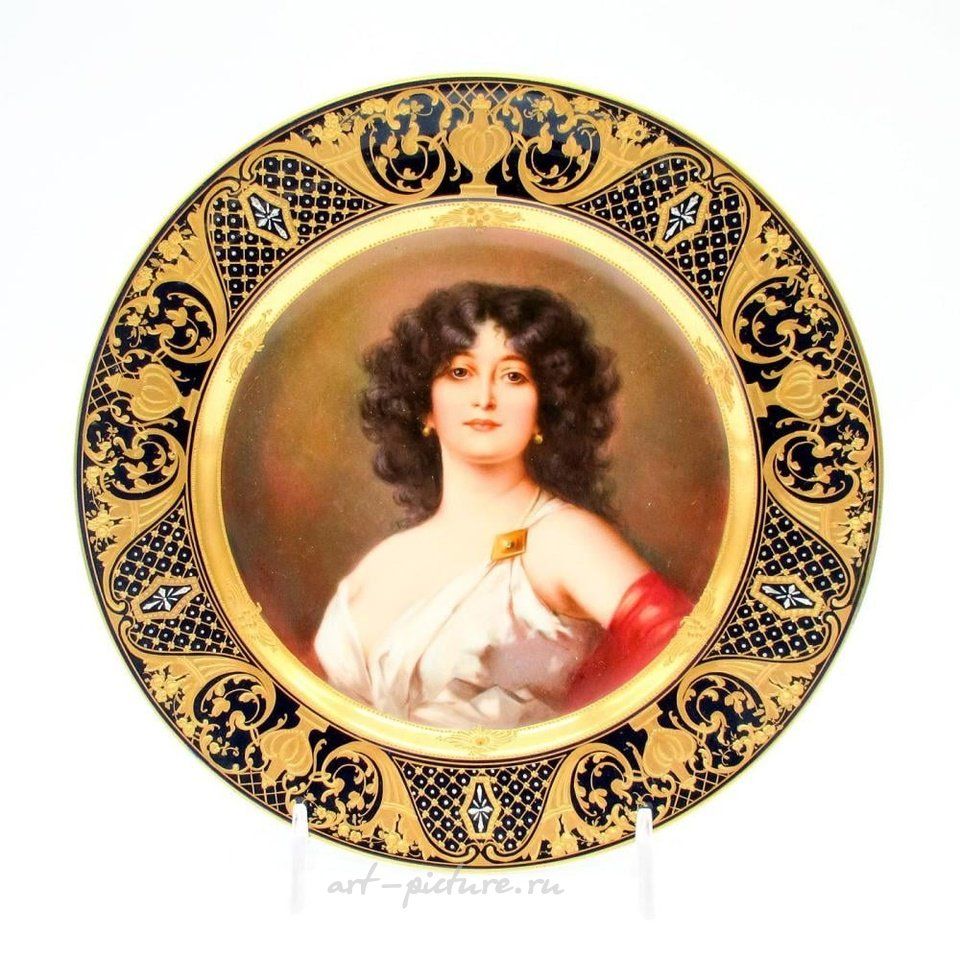Royal Vienna Porcelain , Antique Royal Vienna Porcelain Portrait Cabinet Plate