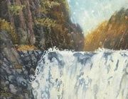 Водопад масло, холст 