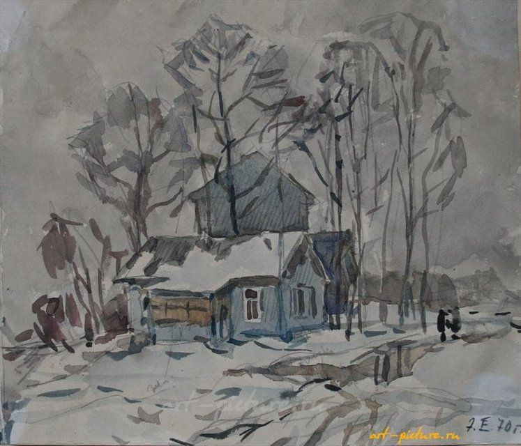 Домик. Акварель. 20 х 23 см
