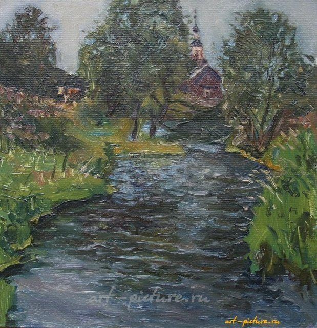 Вязьма. Картон, масло. 30 х 29 см